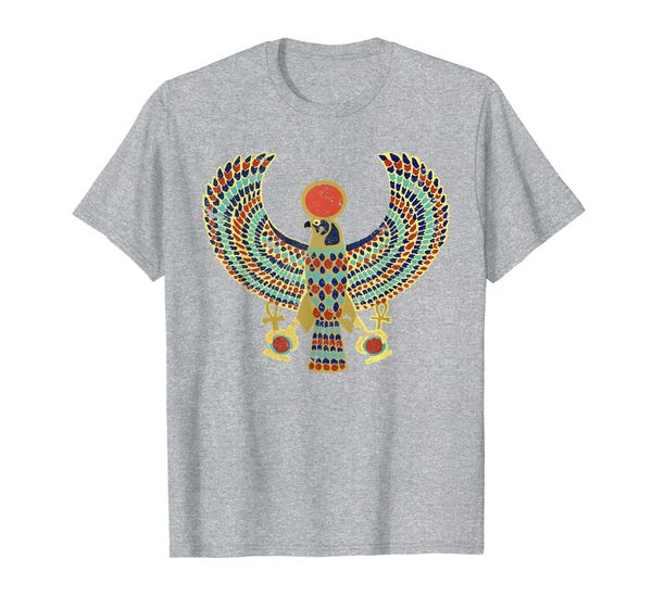 

horus ancient egyptian falcon hieroglyph archaeology t-shirt, White;black