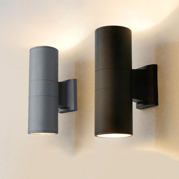 

outdoor wall light up down exterior lighting fixture aluminum waterproof sconce cylinder for porch backyard patio lamps