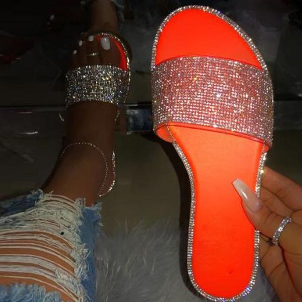 

slippers shoes women slipper woman crystal breathable beach sandals ladies roman flip flops summer bling zapatos de mujer 4.6, Black