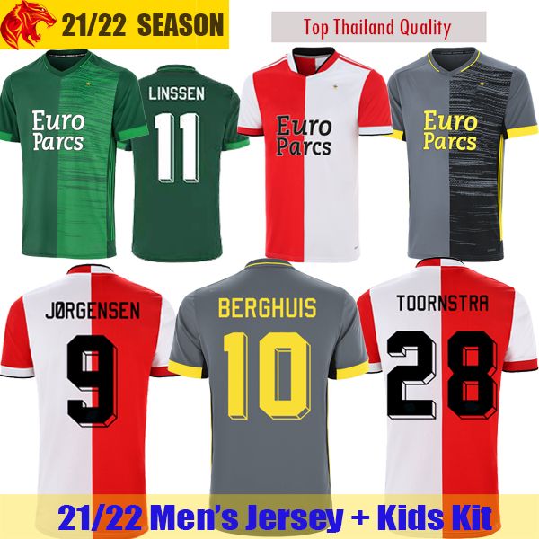 

21 22 feyenoords rotterdam soccer jerseys berghuis 2021 2022 toornstra jorgensen linssen sinisterra geertruida football shirt texeira men&#0, Black;yellow