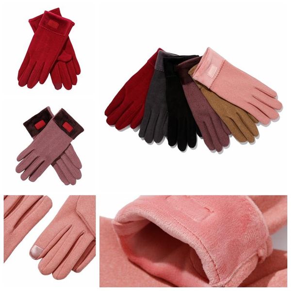 

five fingers gloves women autumn winter warm sports fitness touch screen cycling thin mittens female wool knit elegant soft riding, Blue;gray