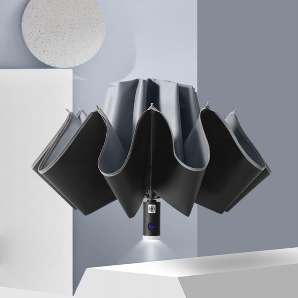 

umbrellas automatic umbrella reverse folding business with reflective strips windproof travel