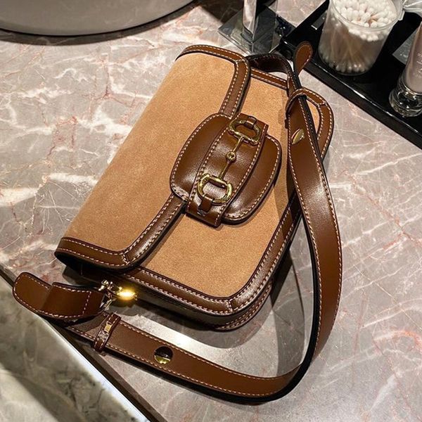 

1955 saddle bag frosted leather single shoulder messenger small square women s autumn and winter armpit luxury designer
