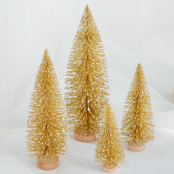 

christmas decorations small flocked artificial tree snow globe dÃ©cor cute mini frosted bottle brush trees pretty holiday part