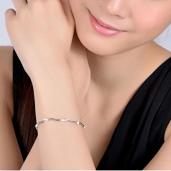 

link, chain trendy women bracelet jewelry bamboo joint bracelets bangle rhinestone for, Black