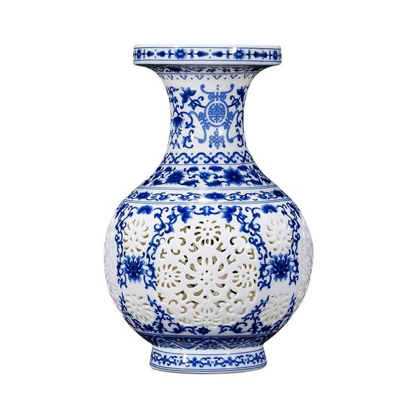 

vases jingdezhen pierced porcelain vase decorative ornaments hollowed lucky handicrafts furnishings living room accessories gifts