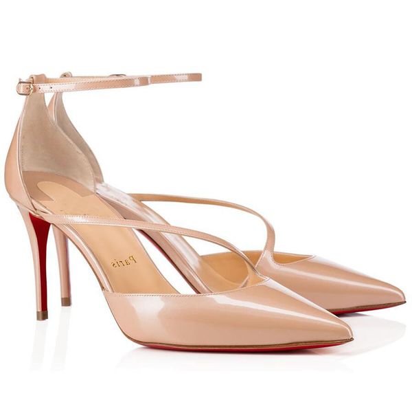 

elegant brands jumping pointed toe sandals women dress shoes luxurious red bottom women's stiletto-heels wholesale lady high heels -- p, Black