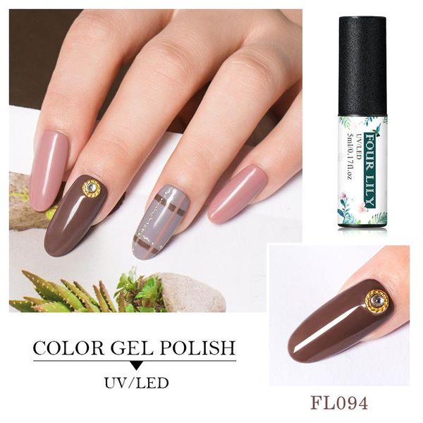 

nail gel four lily color 2021 est gray series pure paint diy art design quality polish manicure varnishes, Red;pink