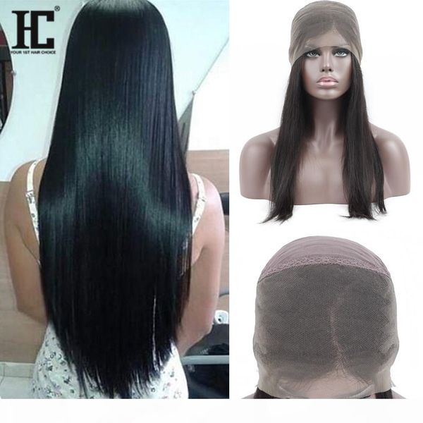 

hc 360 lace frontal wigs for black women 150% density brazilian straight remy human hair wigs 10 to 22inch pre plucked hairline