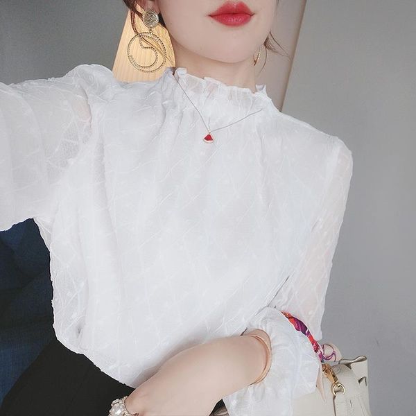 

women's blouses & shirts women blouse white chiffon shirt for autumn winter blusas ropa de mujer