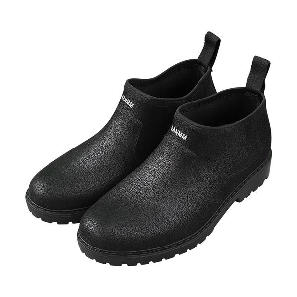 

Rain Shoes Mens Winter Woolen Cotton Low Top Fashion Warm Rain Boots Anti-slip Fishing Shoes Rain Shoes Men Short Rubber BootsDress, Black