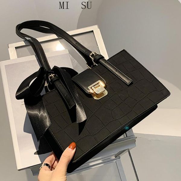 

crocodile pattern square tote bag 2021 new pu leather women's designer handbag vintage high capacity shoulder bags