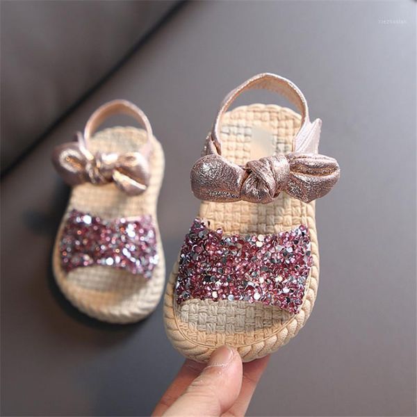 

2020 new summer girls sandals cute rhinestone princess shoes non-slip fashion little baby shoes size 21-251, Black;red