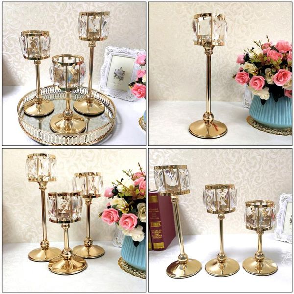 

candle holders 1pc crystal holder european style candlestick table centerpiece