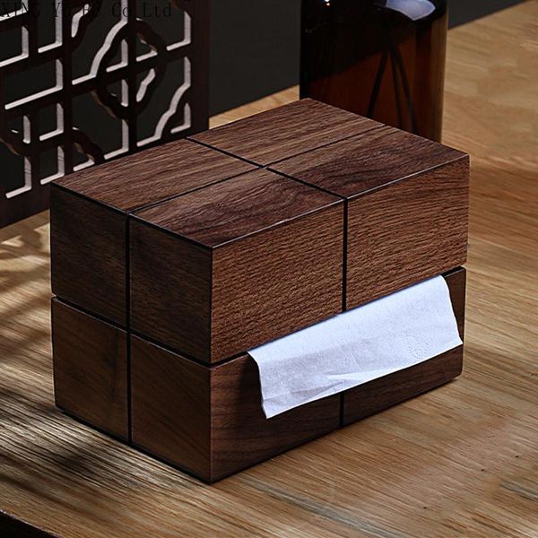 

tissue boxes & napkins chinese style storage box walnut wood multi-function pumping rectangular home napkin deskliving room coffee table