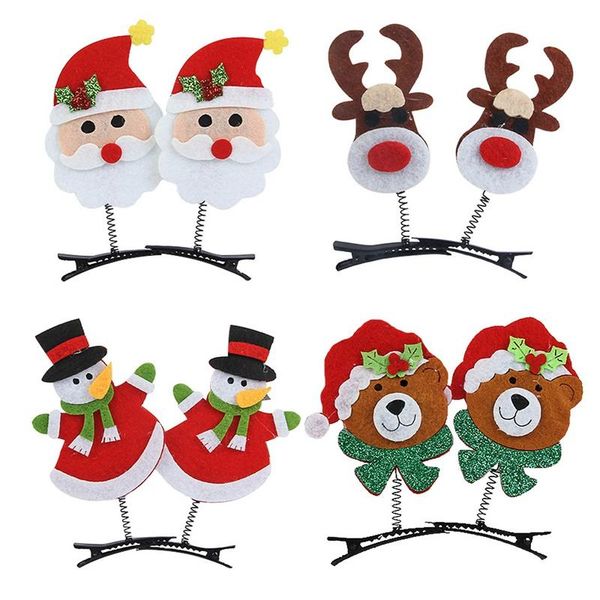 

hair accessories 1 pair girls christmas baby headdress deer feet duckbill clip little bangs hairpin side clips broken, Slivery;white