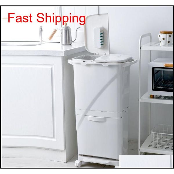 

kitchen press trash can sorting trash bin household dry and wet separation waste bin pedal classification rubbis jllnqt bdedome