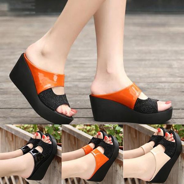 

new arrival 2021 women's sandals women summer fashion leisure fish mouth sandals thick bottom slippers wedges shoes women, Black