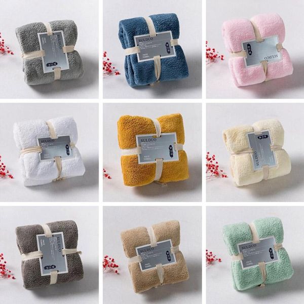 

80x36cm multicolor towel household bathroom towel microfiber solid quickly dry hair womens face