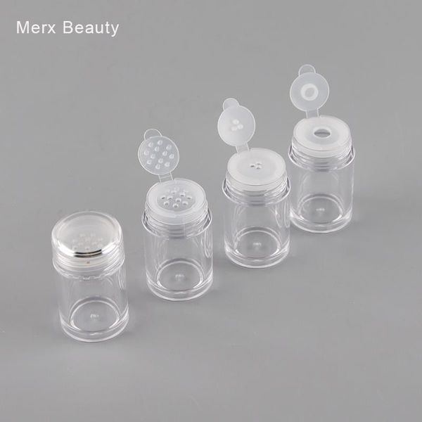 

10/50pcs 10ml clear as plastic jar container for loose power glitter eyeshadow powder with flip sifter refillable packing bottle