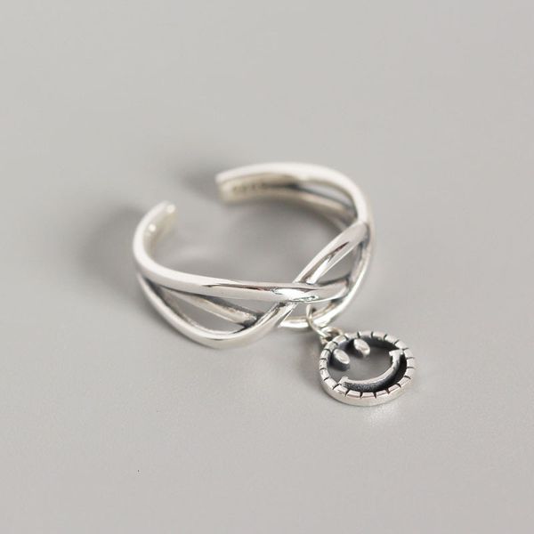 

tyj0255 us s925 silver geometric smile ring