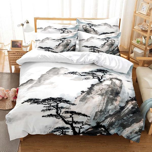 

bedding sets ink painting duvet cover set 3d digital printing bed linen fashion design comforter