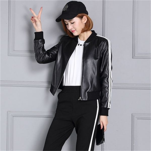 

2021 new short fall thin suit genuine leather jacket kc6 926q, Black;brown