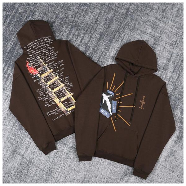 

men's hoodies & sweatshirts american high street autumn travis scofoam printing couple hoodie hip hop fashion loose 100% cotton, Black
