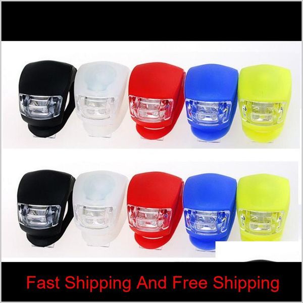 

5th cycling lamp sile bike bicycle cycling head front rear wheel led flash bicycle light lamp waterproof lights w qylkos abc2007