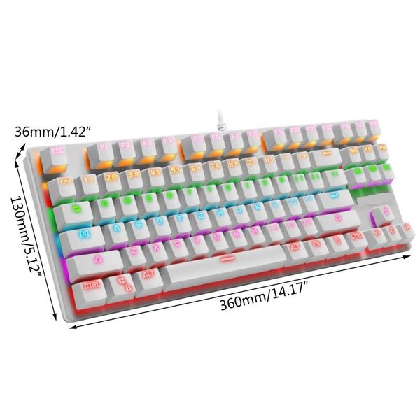 

mechanical keyboard 87 keys switch wired gaming keyboards with rgb backlight b2qf