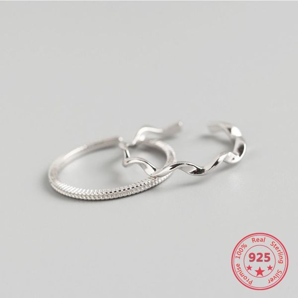 

cluster rings bitwbi 100% 925 sterling silver ring mobius lovers ins simple style women's gift fashion jewelry, Golden;silver