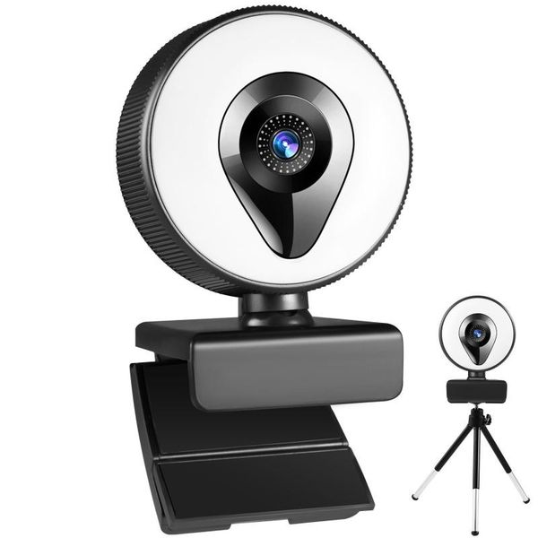 

webcams web camera auto focus ring beautify fill-in lighting video webcam hd 1080p live broadcast mic usb 3 grades touch brightness