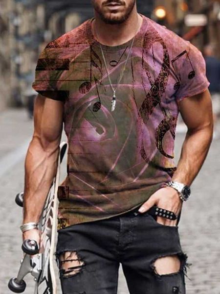 

2021 summer t-shirt hip hop series digital 3d printing men's street short sleeve sports t-shirt breathable fashion spring wear, White;black