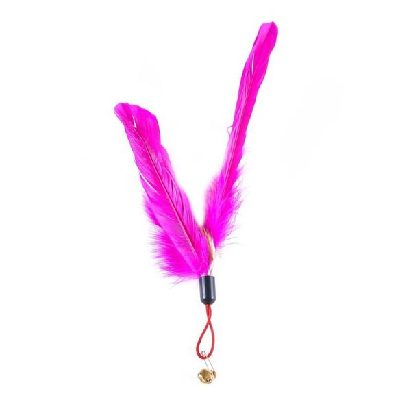 

cat toys 5pcs teaser replacement feathers with bell for interactive kitten toy wand refills