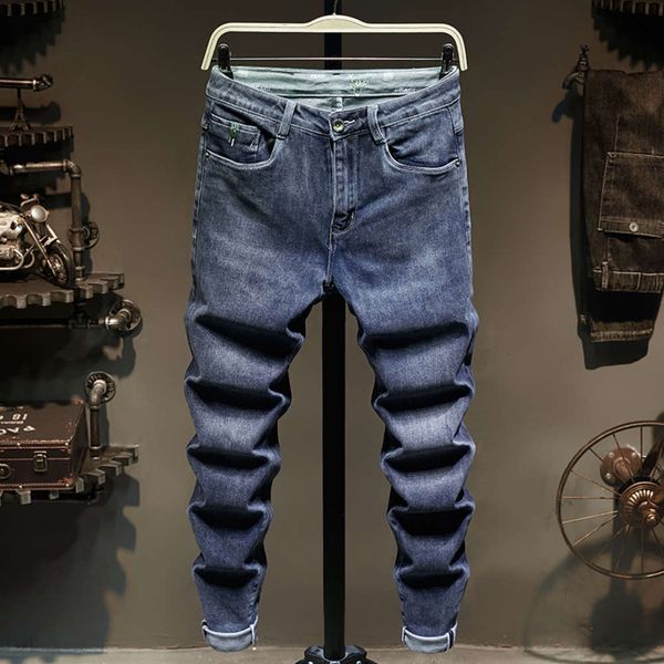 

fashion brand autumn blue jeans men's slim leggings versatile personality trend new pants