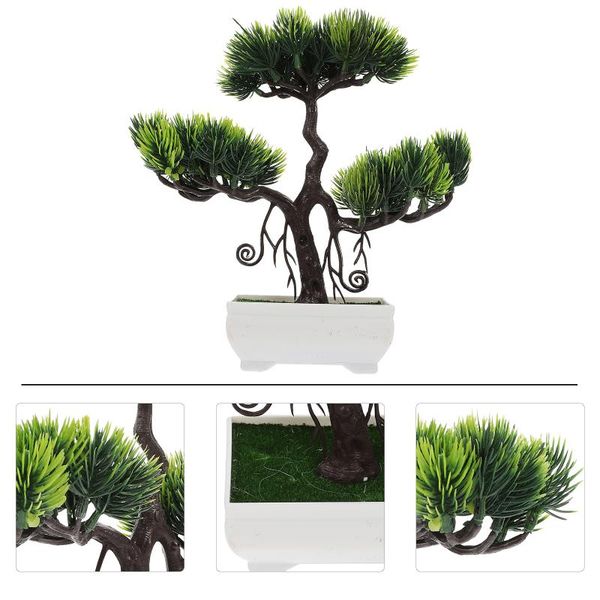 

decorative flowers & wreaths 1pc plant simulation indoor bonsai supply (green)