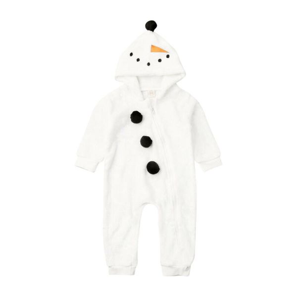 

0-3years toddler newborn kid baby boy girl christmas rompers snowman plush long sleeve jumpsuit warm autumn spring costumes, Blue