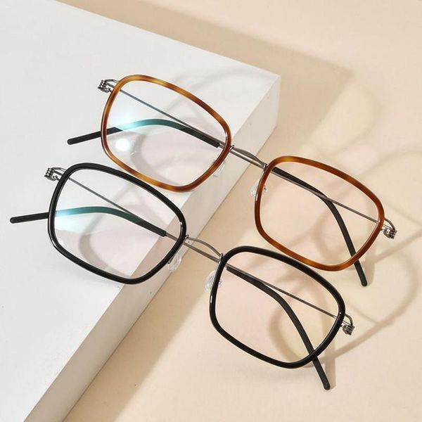 

fashion sunglasses frames 2021 denmark brand glasses frame men women super light eyeglasses acetate titanium korean spectac, Black