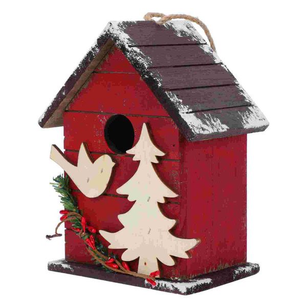 

charms 1pc wooden house pendant christmas tree home deskadornment red, Bronze;silver