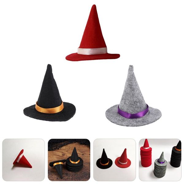

party hats 3pcs bottle felt mini witch accessories