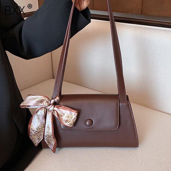 

shoulder bags [bxx] designer vintage pu leather scarf crossbody handbags and purses 2021 fashion lady simple bag hq850