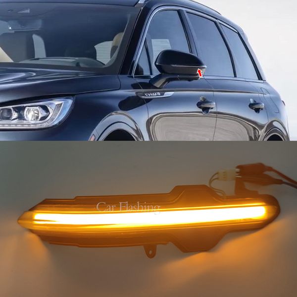 1 conjunto dinâmico led pisca-pisca indicador espelho retrovisor do carro virar luz sinal repetidor da lâmpada para lincoln corsair nautilus 2020-2021