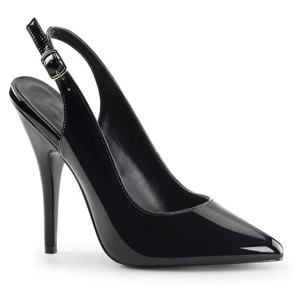 

dress shoes women 13cm thin high heels female classics basic pumps patent leather buckle waterproof office & career woman, Black