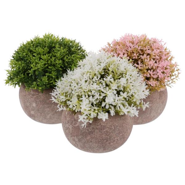 

3 pcs artificial plants mini potted fake plants faux ary shrubs
