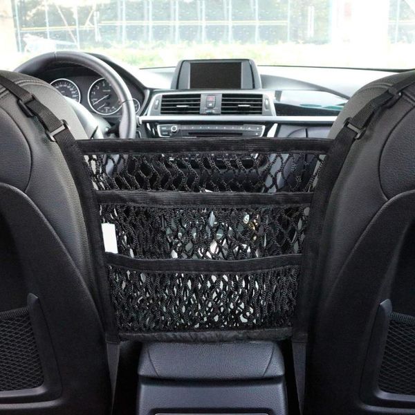 

car organizer isolation net seat storage pocket block durable back