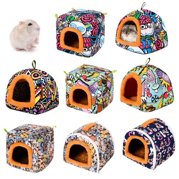 Pequena animal guiné porco hamster hedgehog casa casa de cama quente cama cave habitat desenhos animados desenhos animados ninho home animais de estimação suprimentos