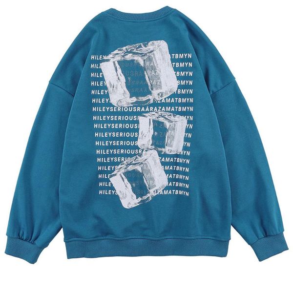 

men's hoodies & sweatshirts ice cube letter men print hip hop pullover harajuku streetwear winter hoodie skateboard tracksuit, Black