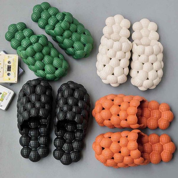 

slides summer for women inside funny slippers bubble massage litchi slipper brand fashion shoes sandals home bells fun, Black