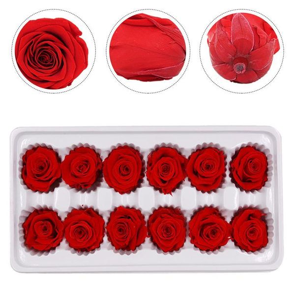 

12pcs/box immortal flower decoration preserved fresh flower wedding decoration rose bouquet with material wedding