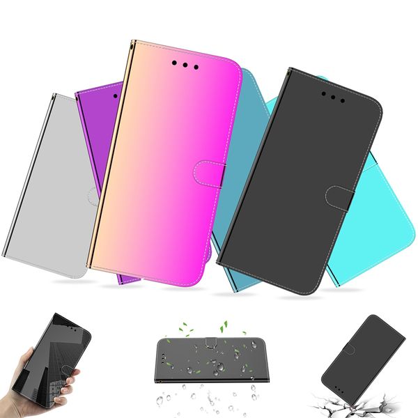 Bling Ayna Yüzey Deri Cüzdan Kılıfları Samsung S23 Ultra Artı A14 5G M13 4G Motorola Moto G32 Kenar 30 Neo S30 Pro 5G X30 E22 G72 Degrade Tutucu KIMLIK Kapak Çevirin Kılıfı